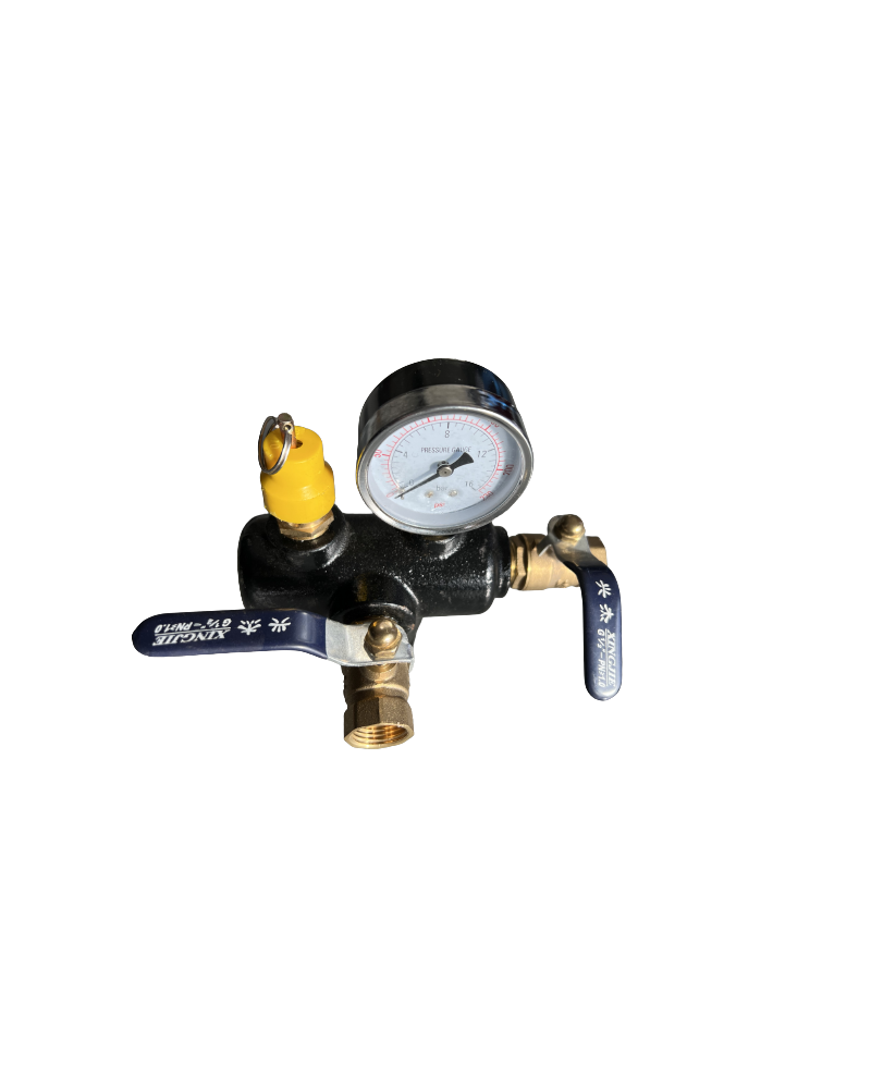 Manomètre Avec Distributeur Pressostat Complet avec Soupape De Sécurité et Manomètre 1/4" 12 Bar