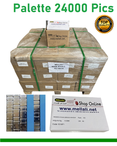 Masses d’équilibrage Autocollant en acier pour jantes en aluminium. Vente Palette 24000 Pics