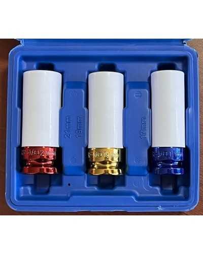 Jeu de 3 douilles pour jantes Aluminium 17"-19"-21" Economie