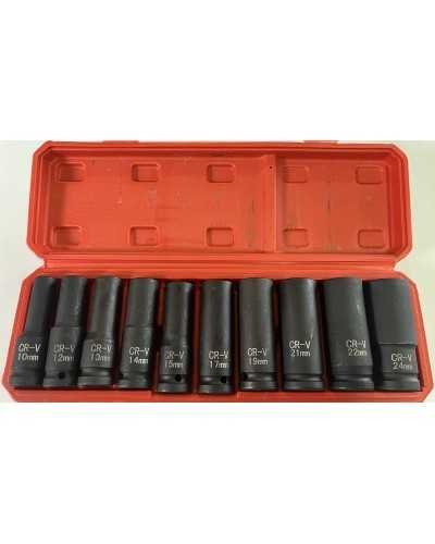 COFFRET DE DOUILLE LONGE PROFESSIONAL 1/2" 10 pcs