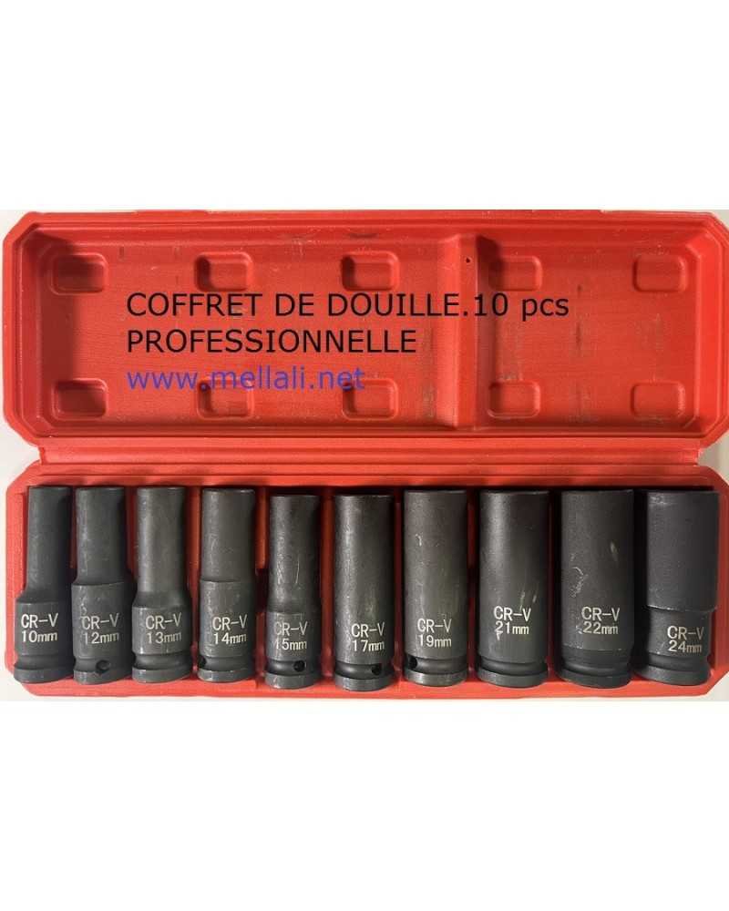 COFFRET DE DOUILLE LONGE PROFESSIONAL 1/2" 10 pcs